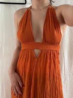Orange Summer Dress, Wedding Guest, Vacation